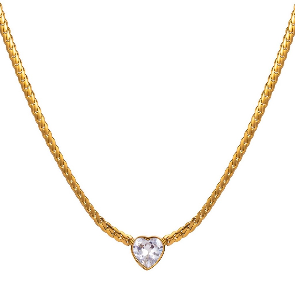 18k gold plated heart necklace